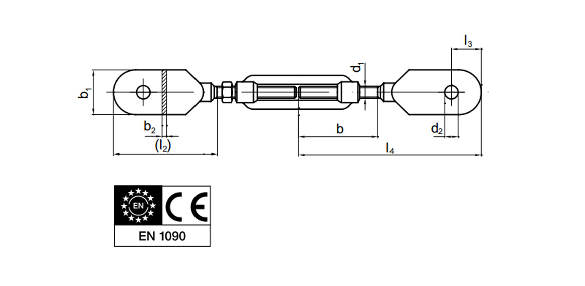Teknisk tegning af DIN 1480 BS-S